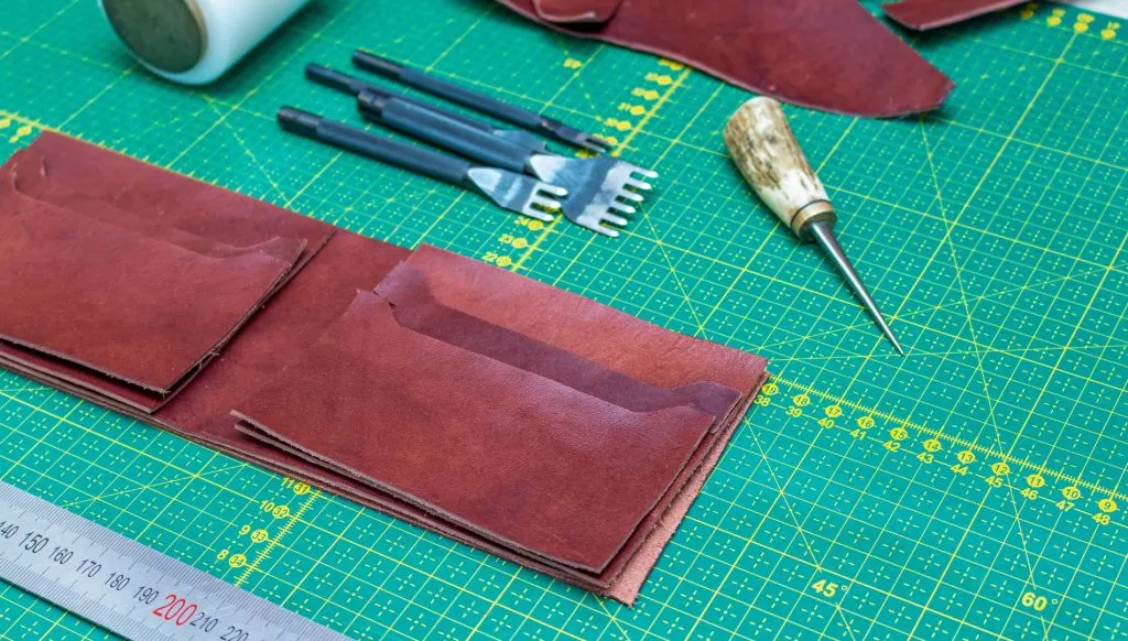 Leather Pieces and Tools for Making a Leather Wallet - Beginner Leather Projects - Liberty Leather Goods